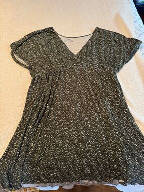 macy's black dress plus size Long Sleeve Smocked Babydoll Dress main image 1
